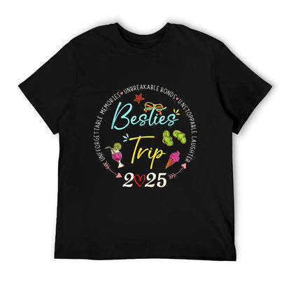 Besties Trip 2025 Memories Girl Trip Friends Vacation Retro T-Shirt