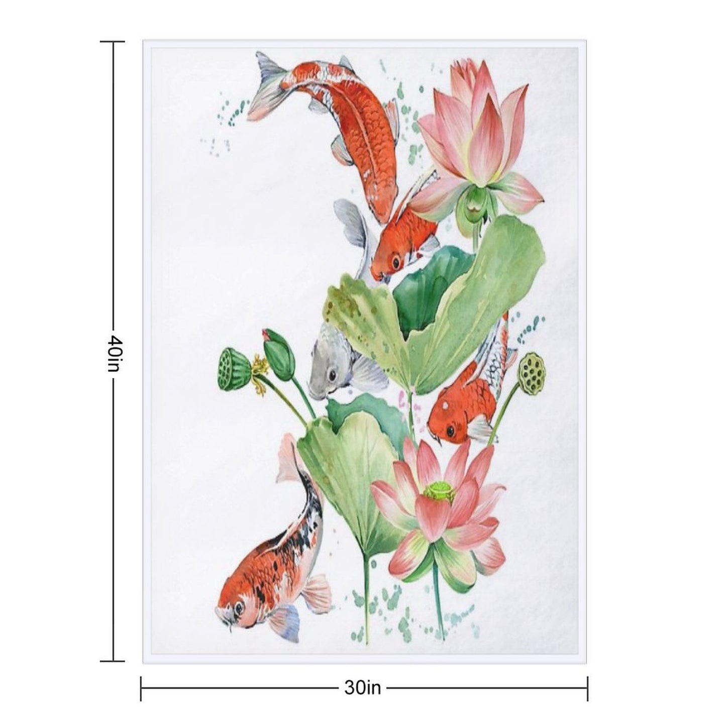 Koi Carp Fish Throw Blanket