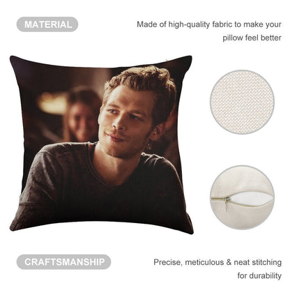 Klaus Mikaelson Linen Throw Pillow Cover