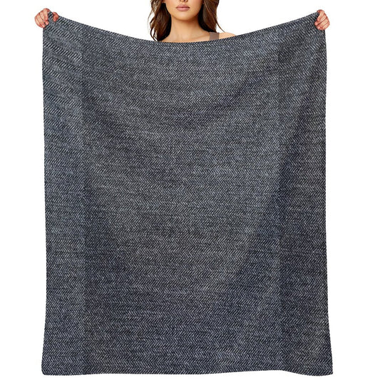 Grey Tweed Fabric Texture Throw Blanket