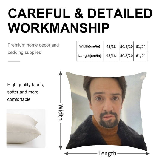 Manuel Miranda Lip Bite Meme Linen Throw Pillow Cover
