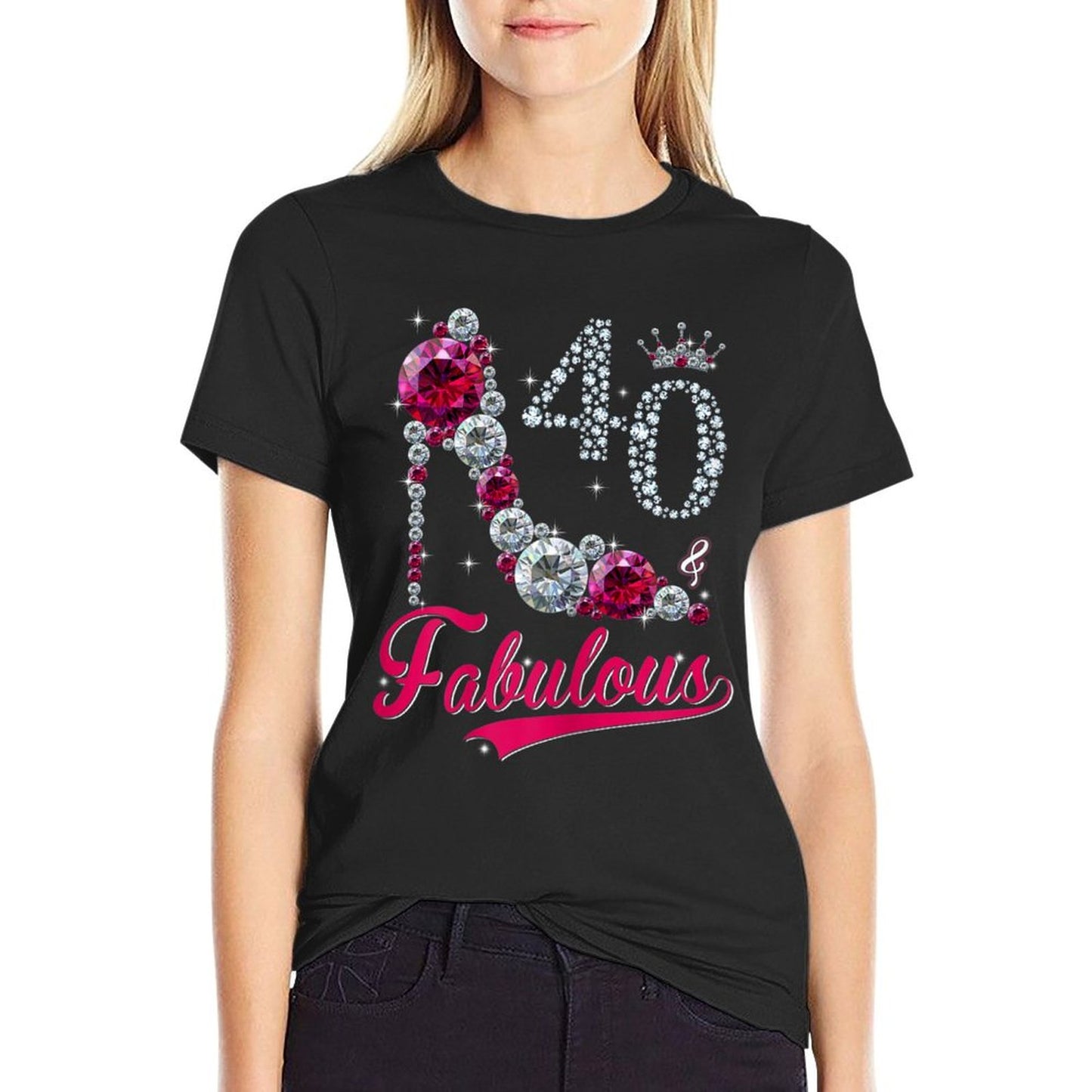 Womens Mom Womens Gifts 40 Years Old And Fabulous 40th Birthday  Cotton T-Shirt