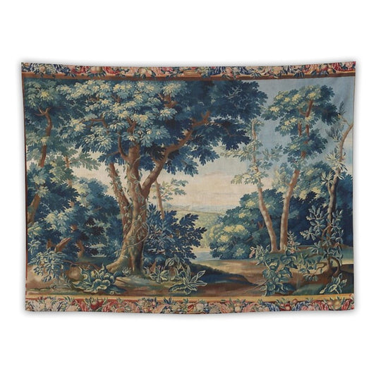 GREENERY, TREES IN WOODLAND LANDSCAPE Antique Flemish Tapestry Tapestry