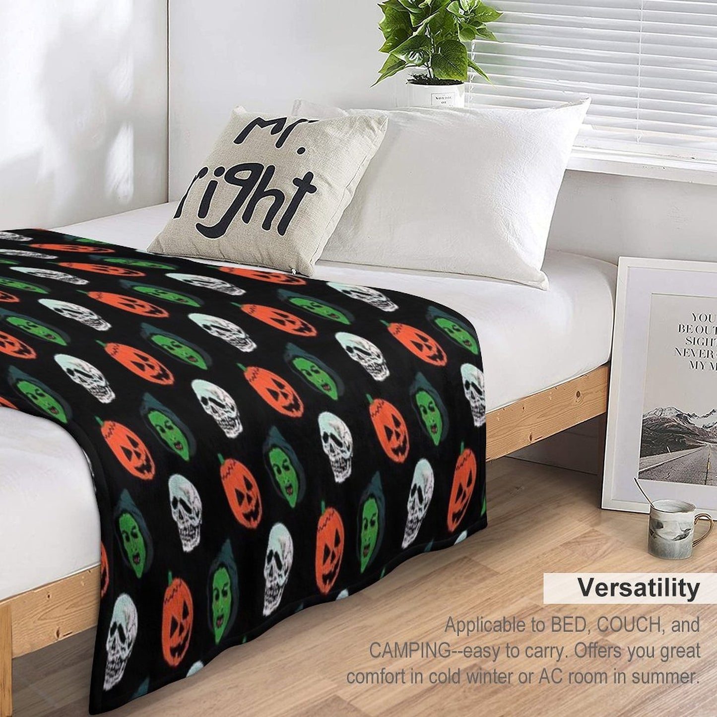 Silver Shamrock Mask Set Throw Blanket