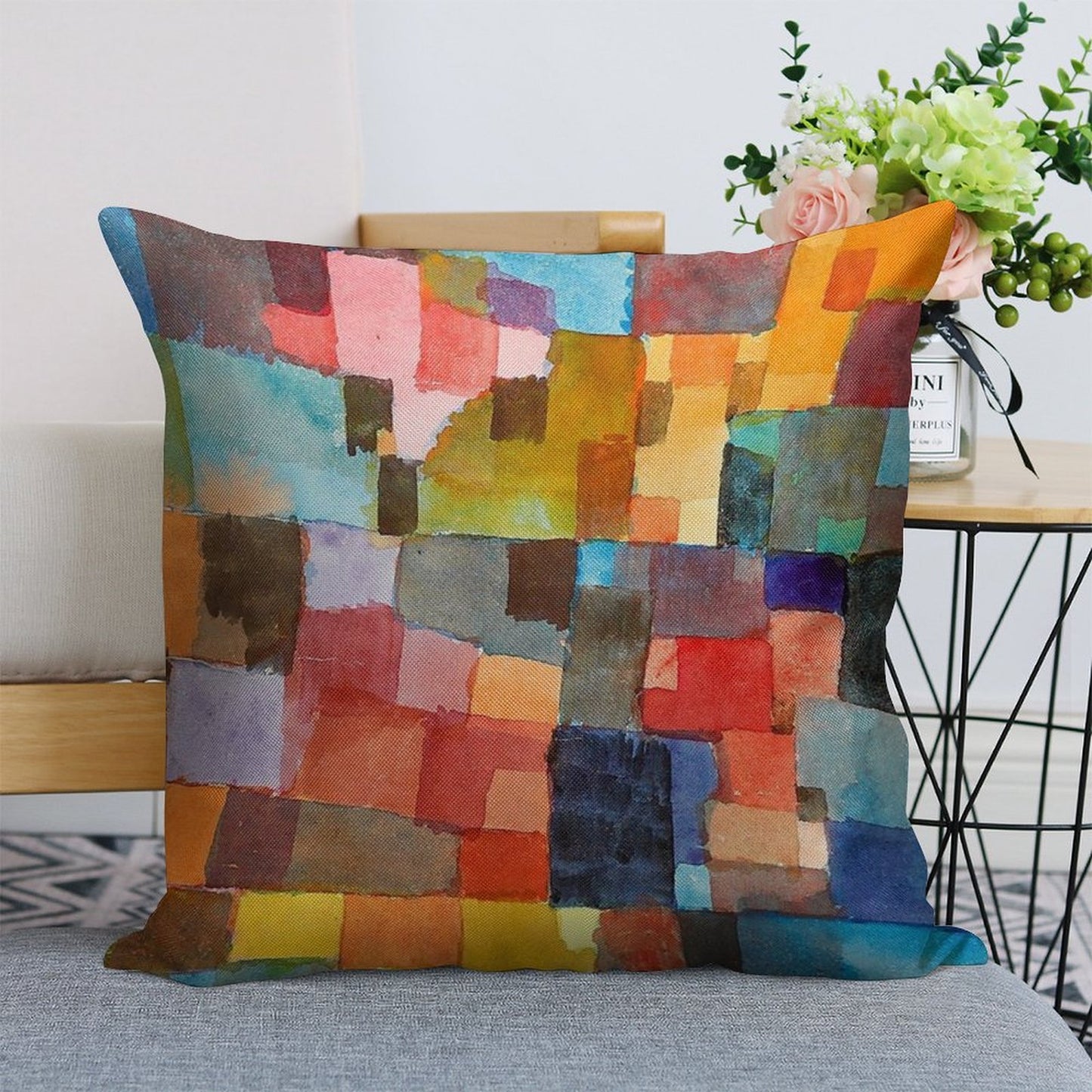 Raumarchitekturen, Paul Klee Linen Throw Pillow Cover