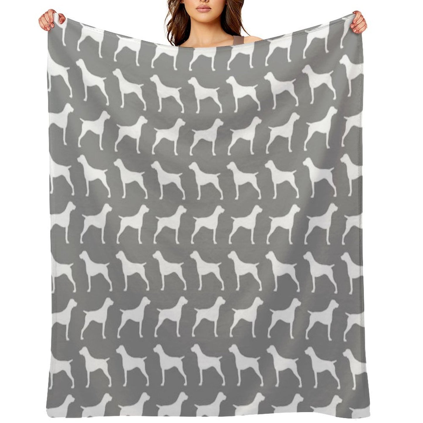 German Shorthaired Pointer Silhouette(s) Throw Blanket