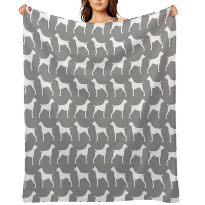 German Shorthaired Pointer Silhouette(s) Throw Blanket