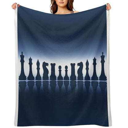 Chess Pieces Throw Blanket