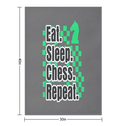 Boys Chess Eat Sleep Chess Repeat Gift Throw Blanket