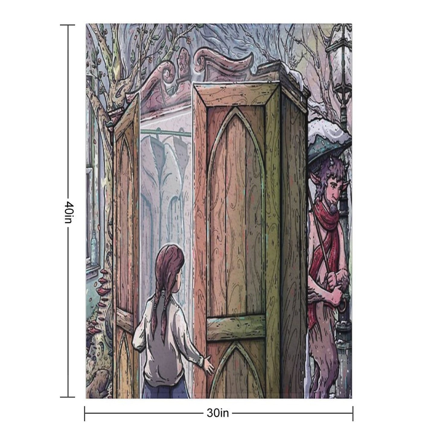 Lucy's Discovery, Narnia Fan Art Throw Blanket