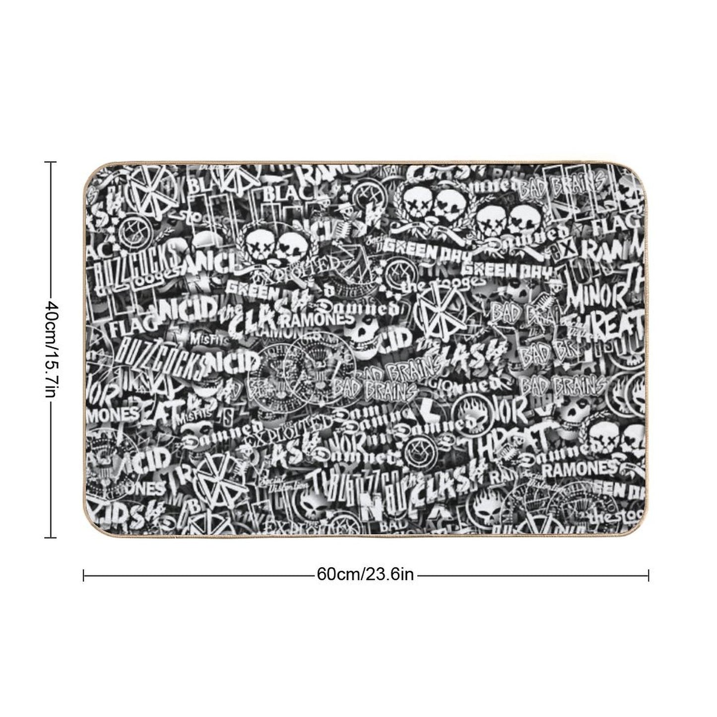 Punk-Rock Bands. Stickerbombing Bath Mat