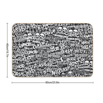Punk-Rock Bands. Stickerbombing Bath Mat