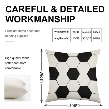 MAN CAVE SOCCER BALL FOOTBALL DESIGN FOR SPORTS LOVERS BY OZCUSHIONSTOO Linen Throw Pillow Cover