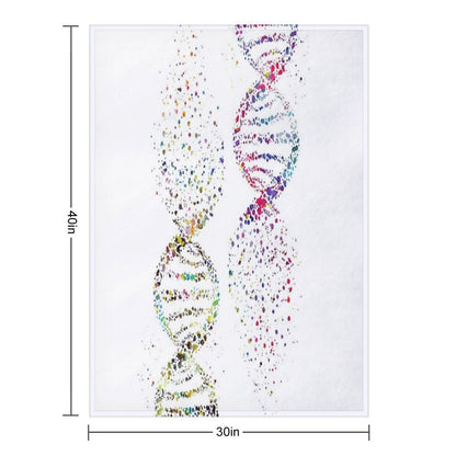 DNA, Watercolor Art,Dna Double Helix Genetic Throw Blanket