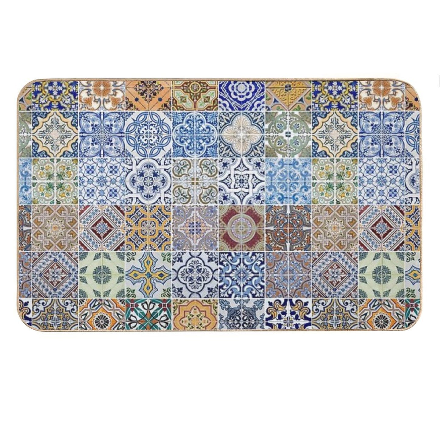 Set of 48 Ceramic Tiles Patterns Bath Mat