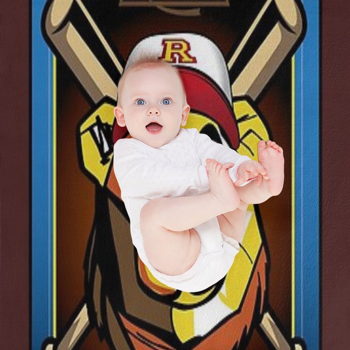 ROBUST BEAR BASEBALL CARD BEARS Throw Blanket