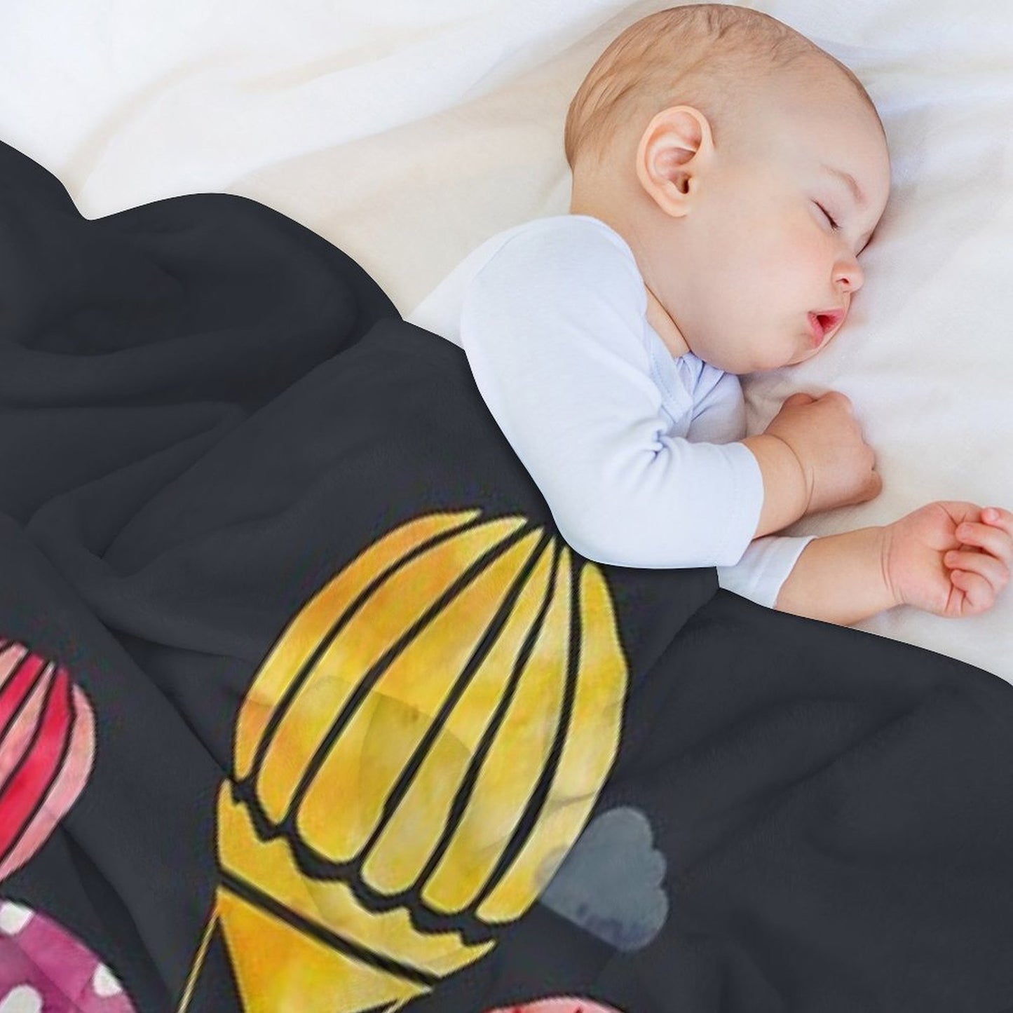 Hot Air Balloon Night Throw Blanket