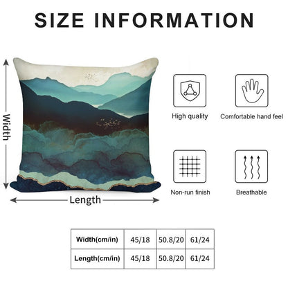 Indigo Mountains Soft Washable Throw Pillow