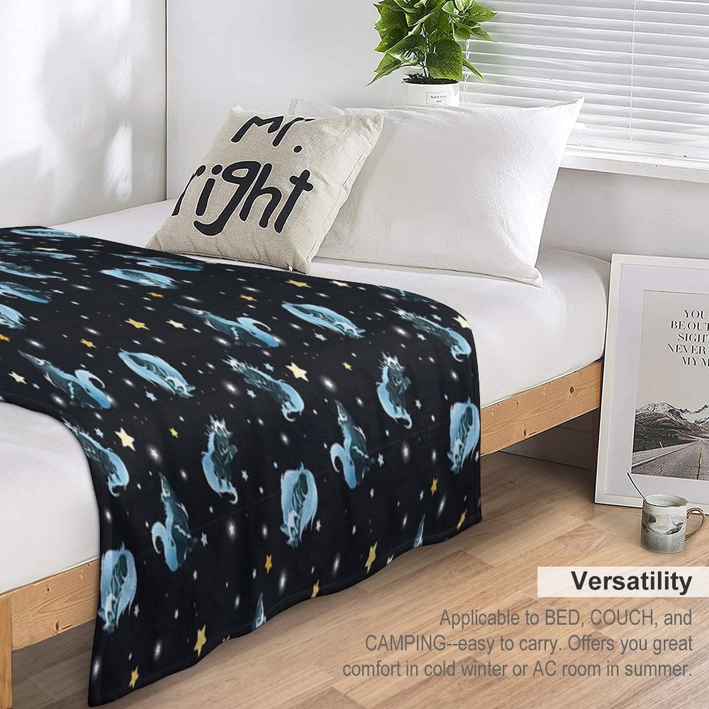 Cosmic Wolf Throw Blanket