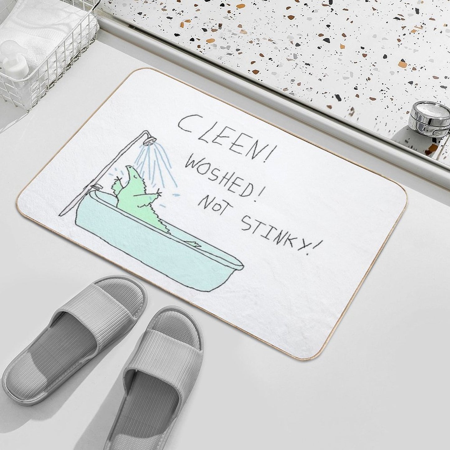 Clean! Washed! Not Stinky! Bath Mat