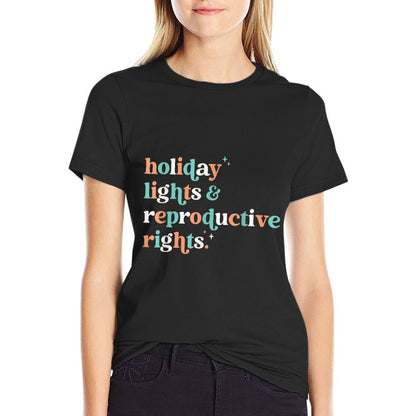 Pro Roe Feminist Equality Retro Christmas Holiday Pro-Choice Womens Black Small  Oversized Silhouette T-Shirt