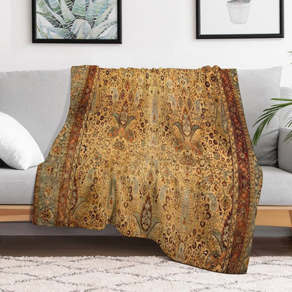 Antique Persian Khorassan Rug Print Throw Blanket