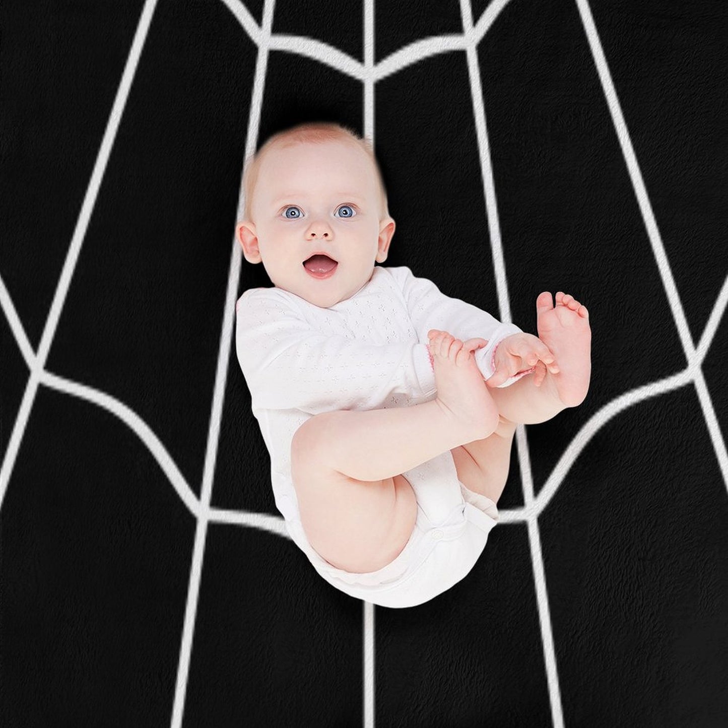 Spider Web - Black Throw Blanket