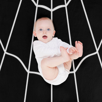 Spider Web - Black Throw Blanket
