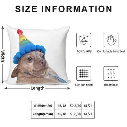 Birthday Mouse Soft Washable Throw Pillow