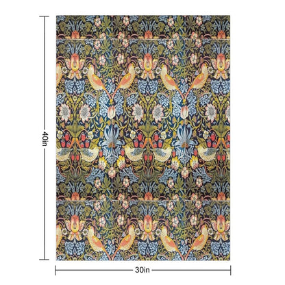 William Morris Strawberry Thief Design 1883 Throw Blanket