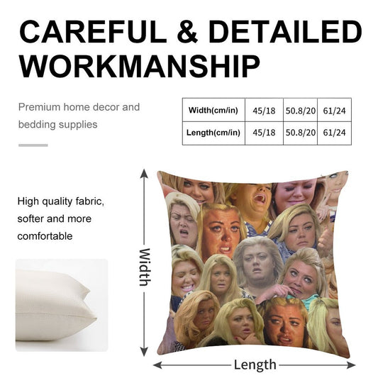 THE MANY MOODS OF GEMMA COLLINS Linen Throw Pillow Cover