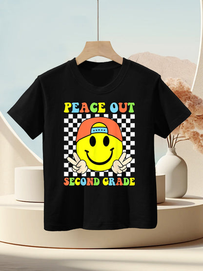 Peace Out 2nd Grade Boys Kid Graduation Last Day Of School Kids T-Shirt