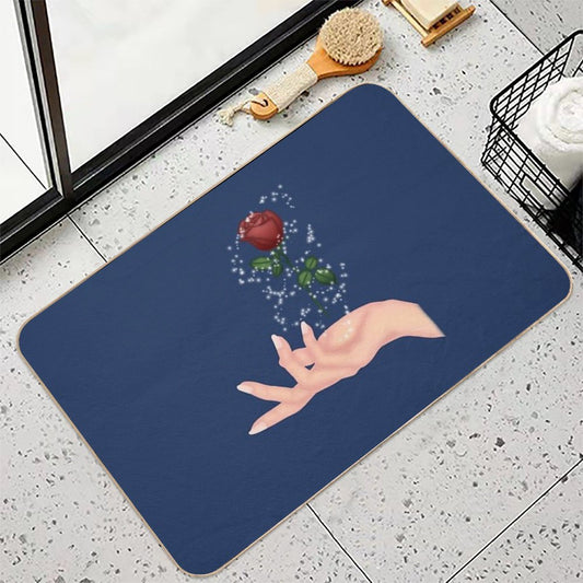 Magical Hands Make Rose Ver. 3  Fade-Resistant Bath Mat