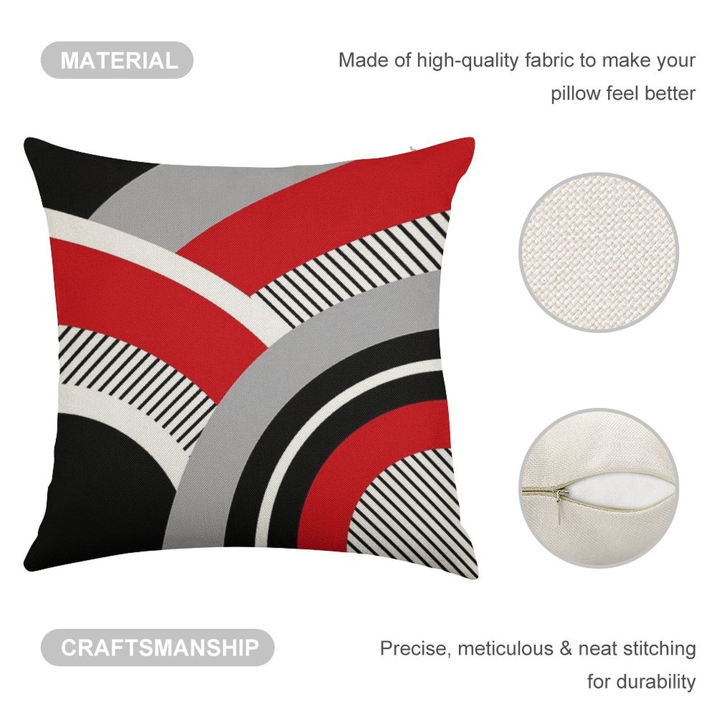 Colorful Geometry Linen Throw Pillow Cover