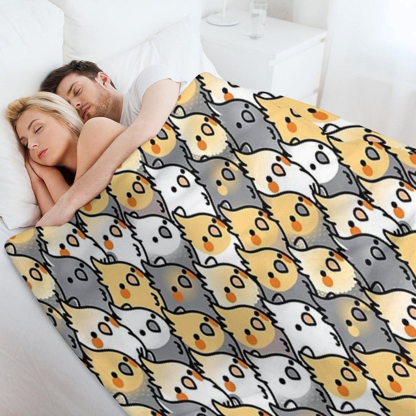 Chubby Cockatiel Party Throw Blanket