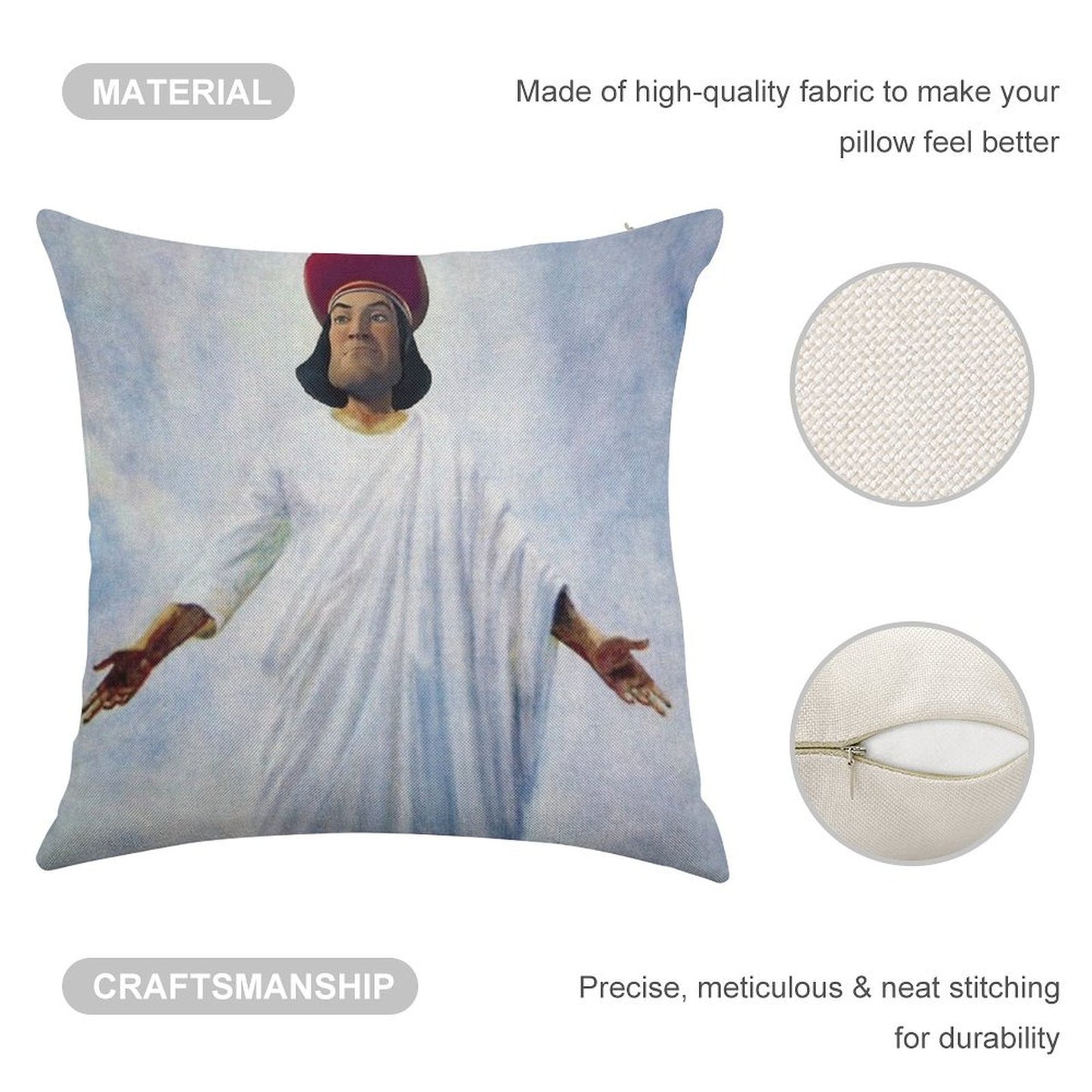 Lord Farquaad As God Linen Throw Pillow Cover