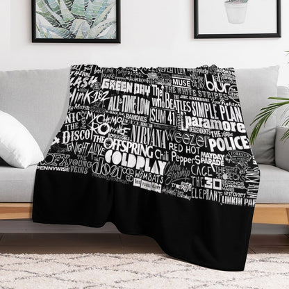 Band Name Collage Throw Blanket