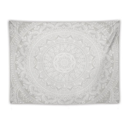 Mandala Soft Gray Tapestry