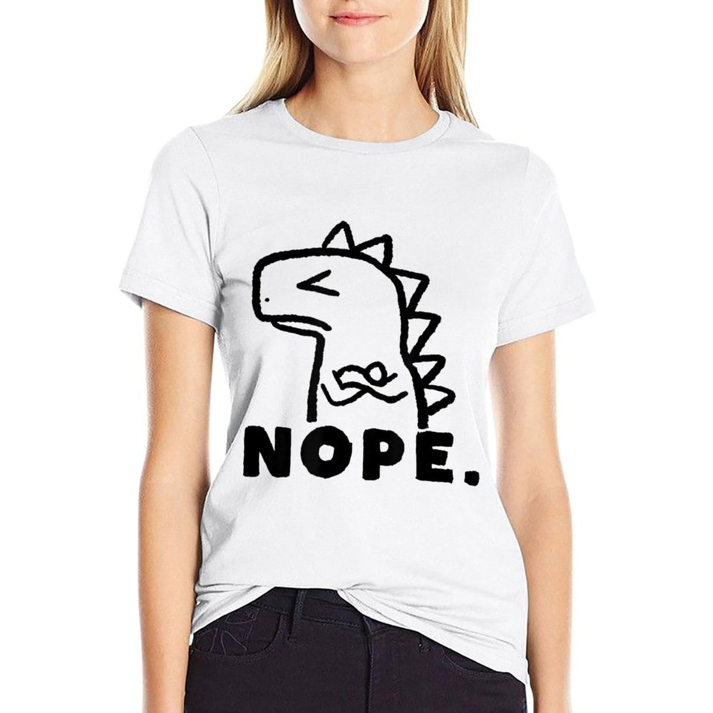Funny Lazy Nope T-Rex Dinosaur Kaiju  Wrinkle-resistant T-Shirt