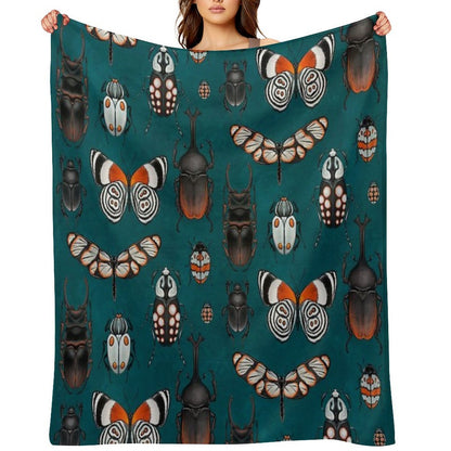 Bugs And Beetles Throw Blanket