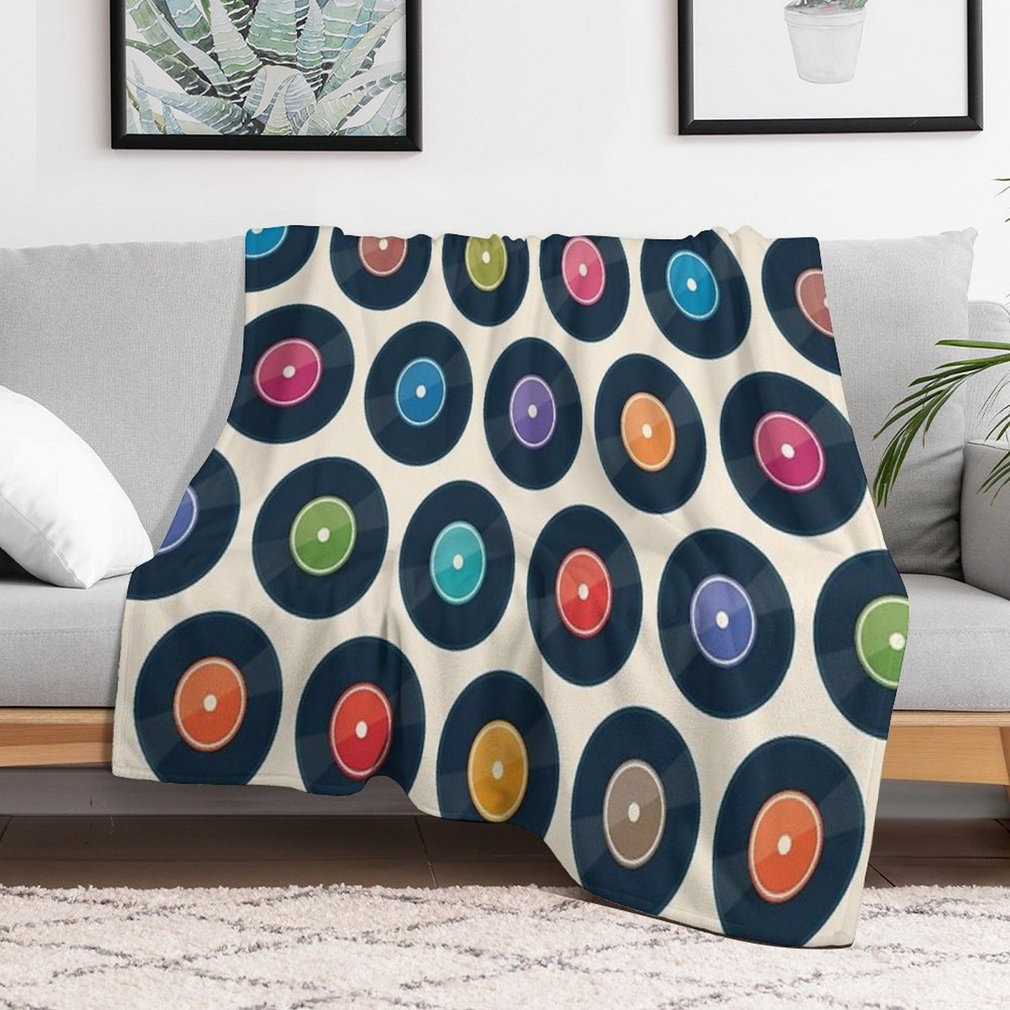 Vinyl Record Collection Throw Blanket