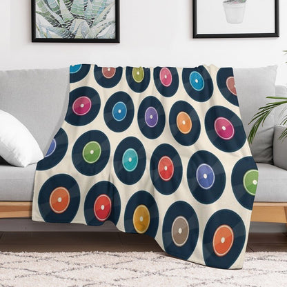 Vinyl Record Collection Throw Blanket