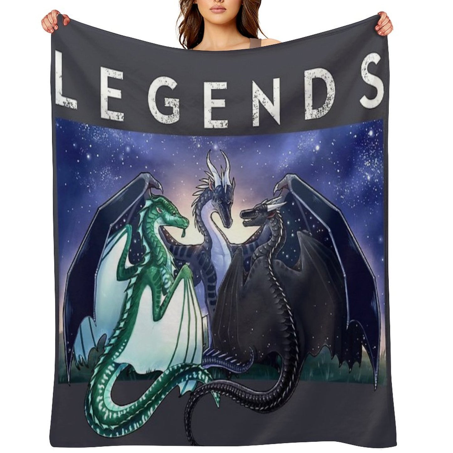 Wings of Fire - Legends - Fathom, Darkstalker, Clearsight Throw Blanket