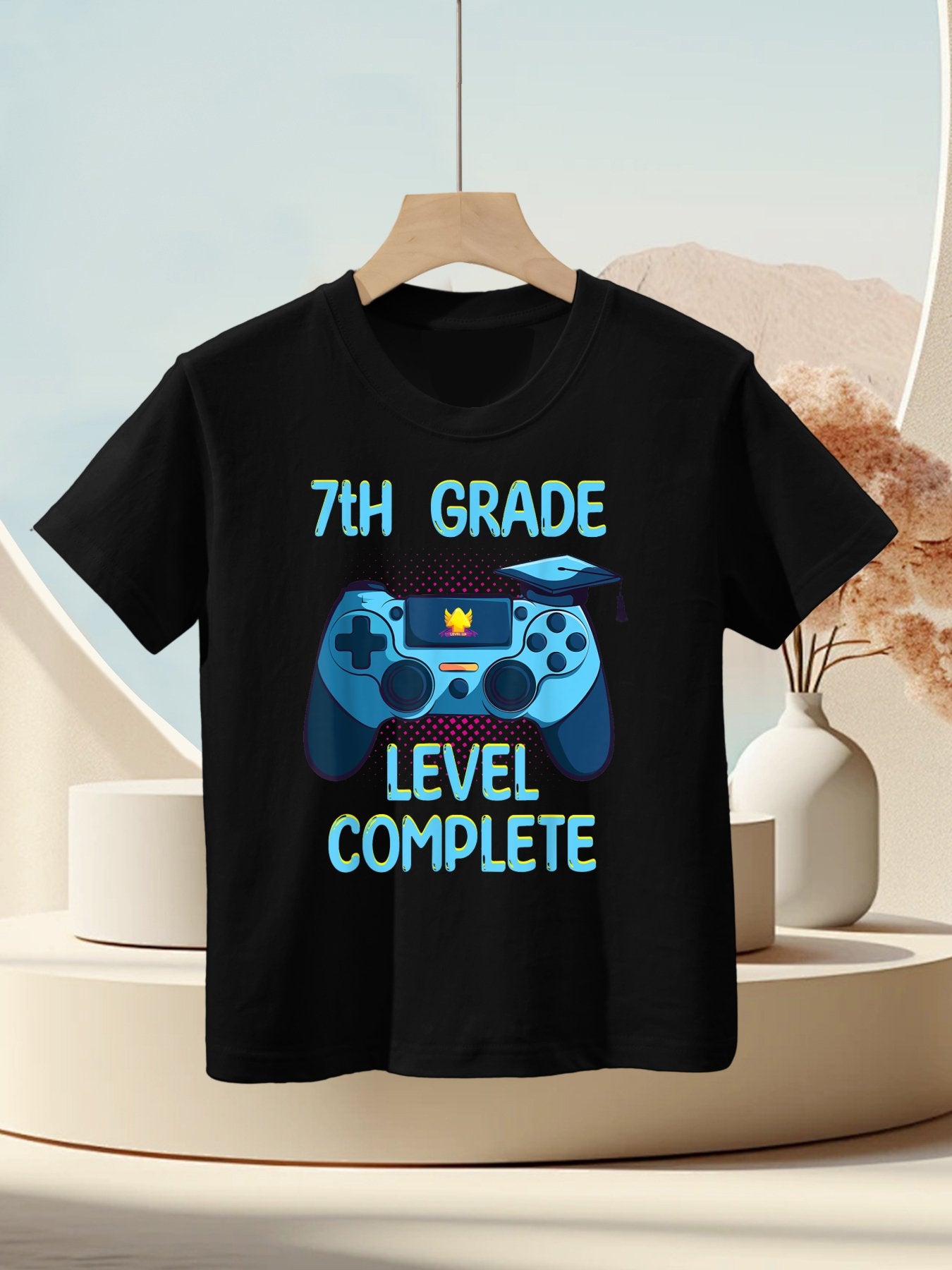 7th Grade Level Complete Last Day Of School Funny Graduation Kids T-Shirt