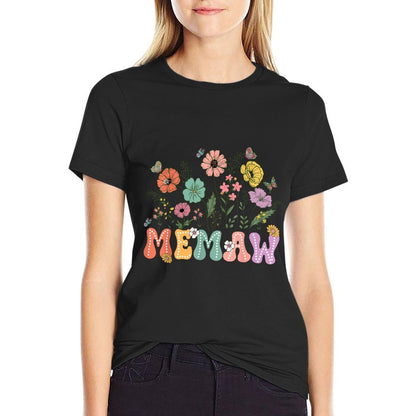 Memaw Mothers Day For Grandma Wildflower Floral Women T-Shirt