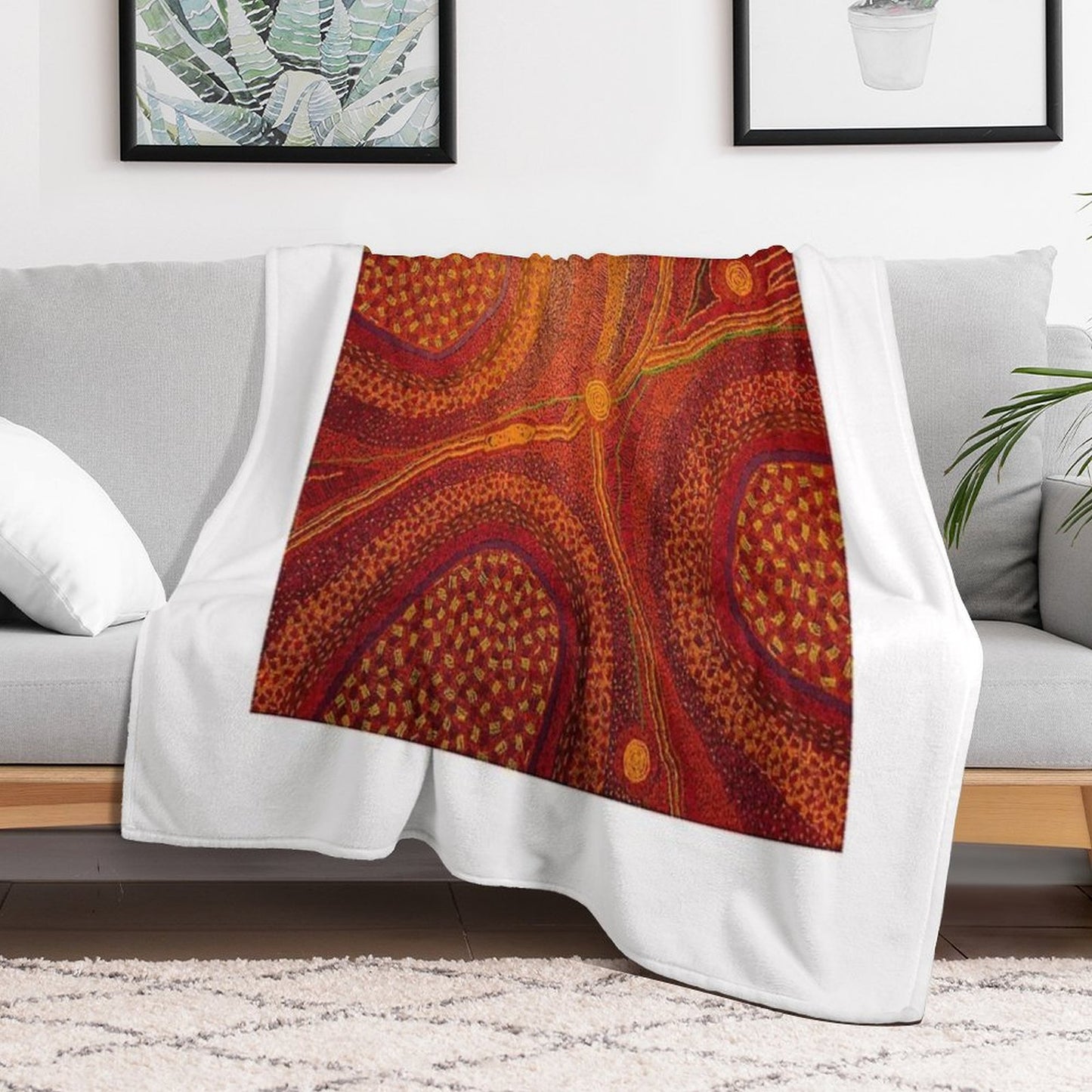 Australian Aboriginal Art Throw Blanket