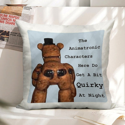 Quirky Animatronics Linen Throw Pillow Cover