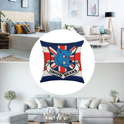 Union Bears Linen Throw Pillow Cover