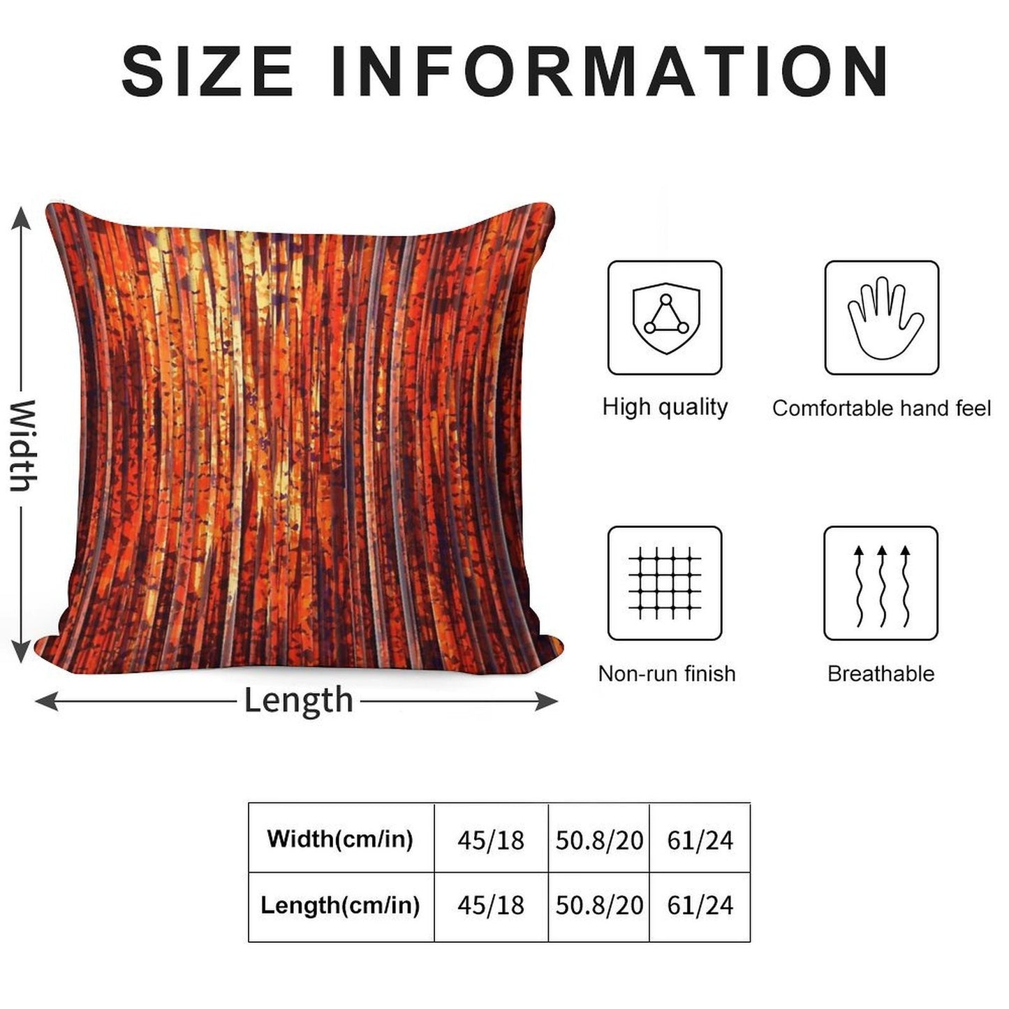 Abstract Orange Stripes Soft Anti-Pilling Throw Pillow