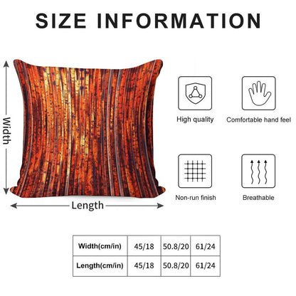 Abstract Orange Stripes Soft Anti-Pilling Throw Pillow